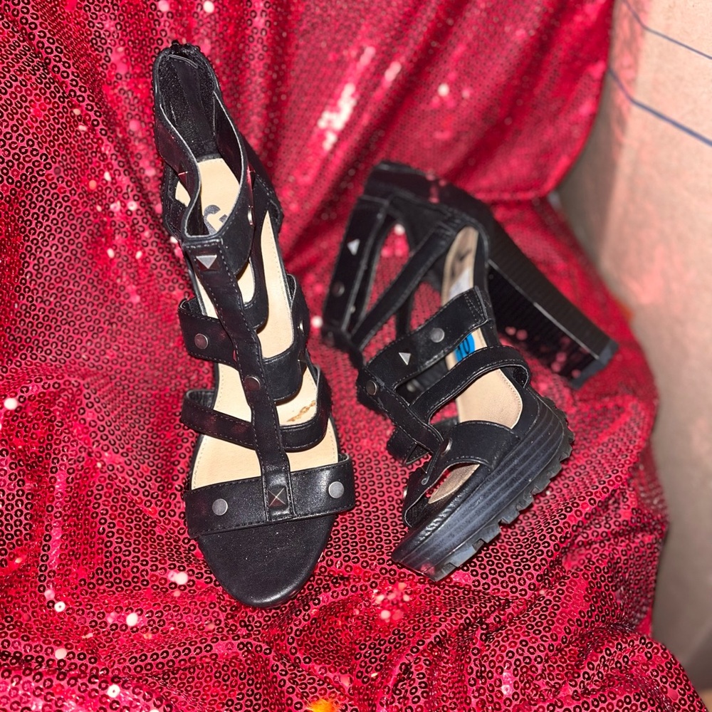 Black Strappy Platform Sandals